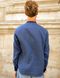 Традиційна чоловіча вишита сорочка на темно-синьому льоні 2176324201 фото 3