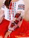 Вишита дитяча блуза "Червоні троянди" рукав євросітка Д514 фото 2