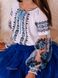 Блуза вишита дитяча "Блакитні троянди" рукав євросітка Д515 фото 2