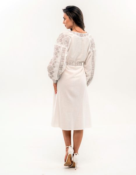 Жіноча вишита сукня Тадея з сіро-молочною вишивкою 2199886707 фото