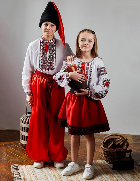 Шаровари дитячі атласні червоного кольору Шаровари Ч фото