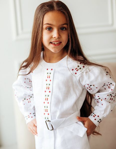 Ніжна та елегантна вишита сукня для дівчинки на білому льоні 2148081027 фото