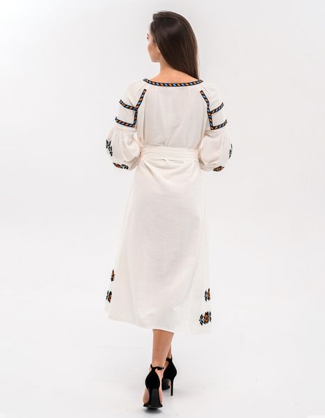 Жіноча вишита сукня на льоні "Чорнобривці" ЖБл11233брк фото